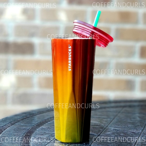 Starbucks Ombre Mango Stainless Steel Cold Cup Tumbler 24oz Venti NWT - Picture 5 of 11